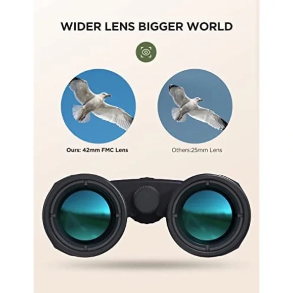 10x42 HD Compact Binoculars with Large View Clear Low Light Vision Waterproof - Picture 5 of 6